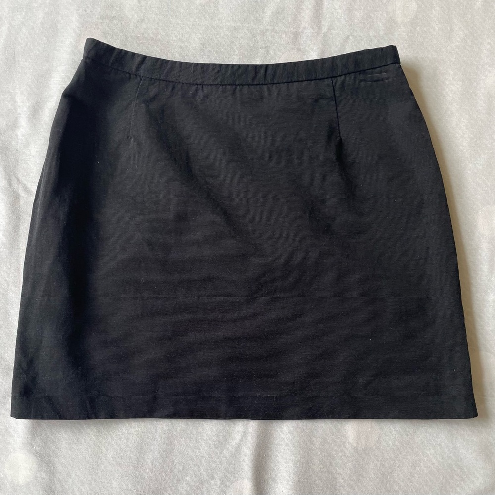 H&M Black Mini Skirt with Gold Zipper Detail - Size 4